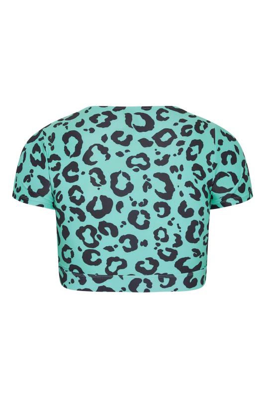 Plus Size Blue Leopard Print Bikini Crop Top | Yours Clothing 7