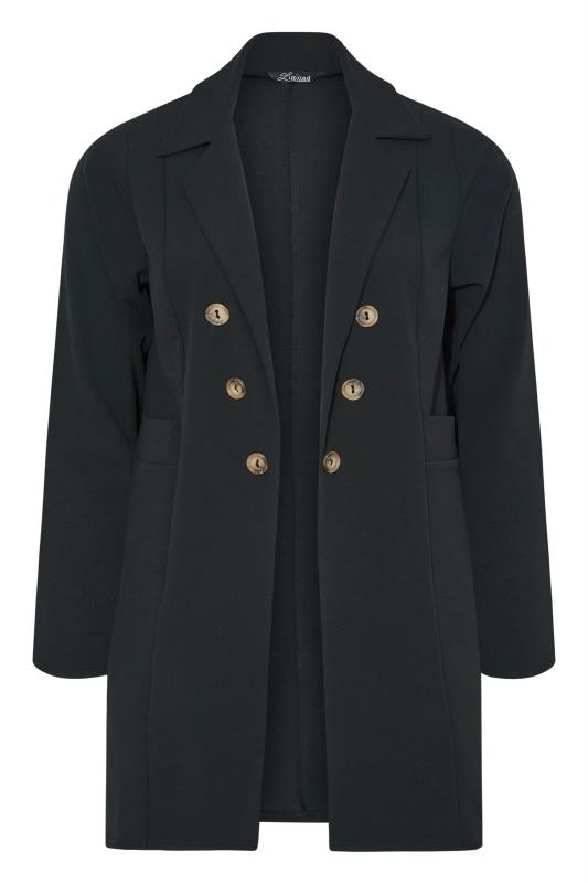LIMITED COLLECTION Curve Black Button Front Blazer_F.jpg