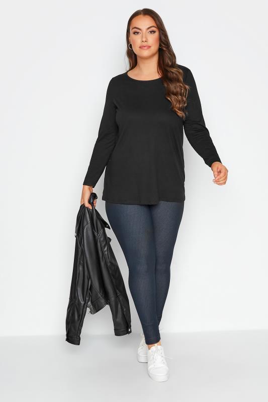 Plus Size Mid Blue Jersey Stretch Jegging | Yours Clothing 3