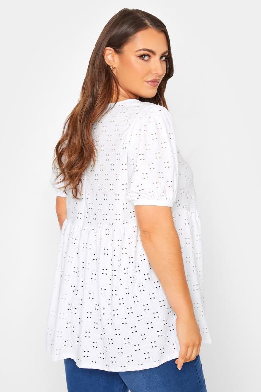 Curve White Broderie Anglaise Peplum Top 3