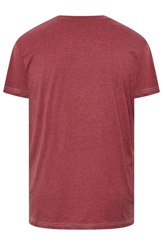 KAM Big & Tall Burgundy Red Rock Star Print T-Shirt 2
