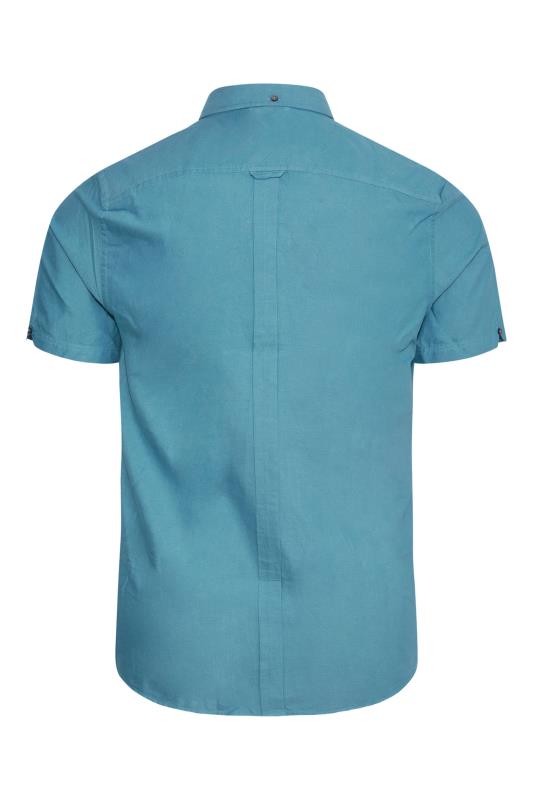 BEN SHERMAN Big & Tall Blue Short Sleeve Oxford Shirt 4