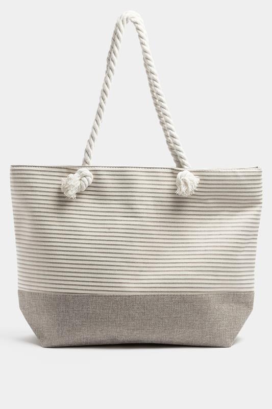  Bolsa de asa de cuerda rayada marrón