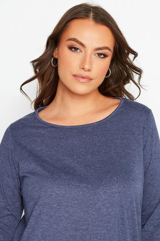 3 PACK Plus Size Black & Blue Long Sleeve Tops | Yours Clothing  5