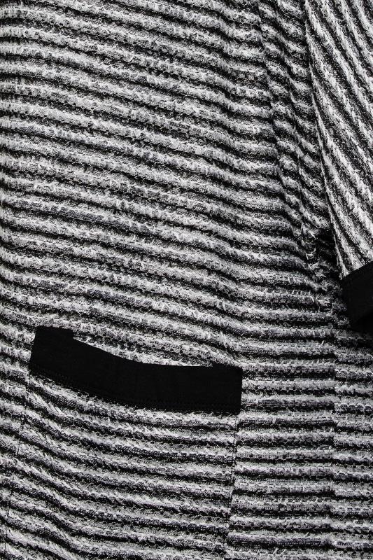 YOURS LUXURY Curve Black Stripe Hooded Cardigan | Yours Clothing 6