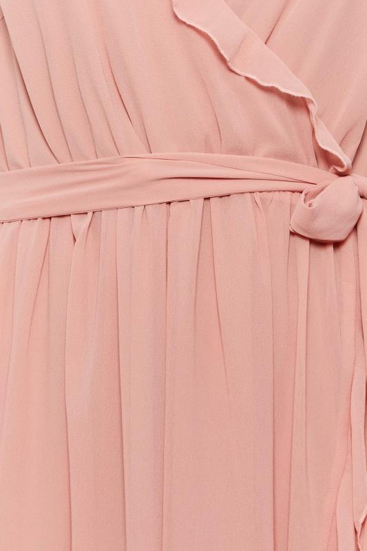YOURS LONDON Plus Size Pink Ruffle Wrap Dress | Yours Clothing 5