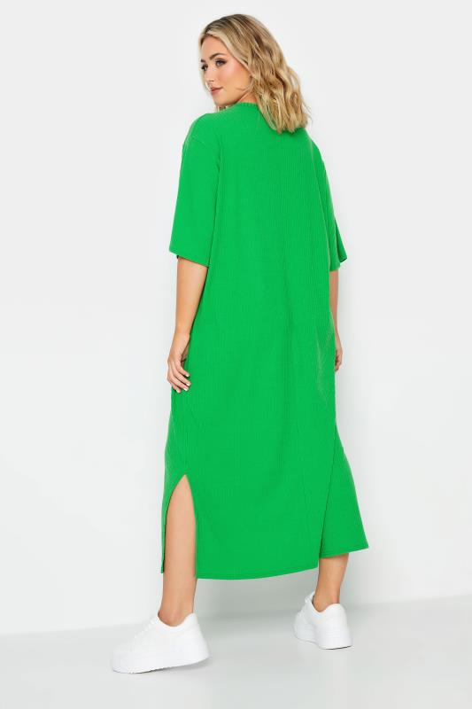 YOURS Plus Size Green Ribbed T-Shirt Dress | Yours Clothing 3