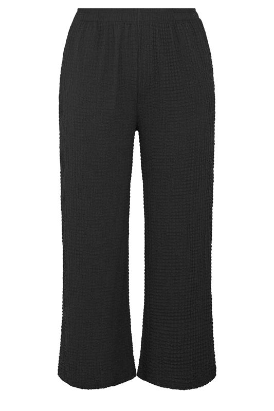 YOURS Plus Size Black Bubble Textured Trousers | Yours Clothing 5