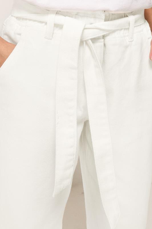 PixieGirl Petite Women's White Belted Barrel Jeans | PixieGirl 4