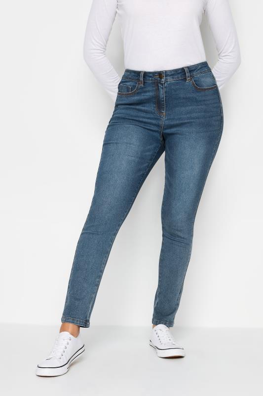  M&Co Blue Mid Wash Skinny Jeans
