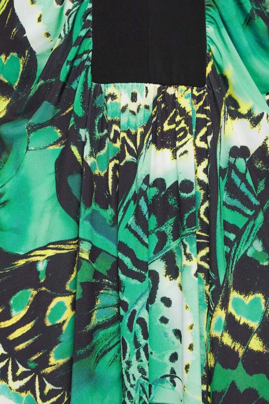 YOURS LONDON Plus Size Green Butterfly Print Maxi Dress | Yours Clothing 5