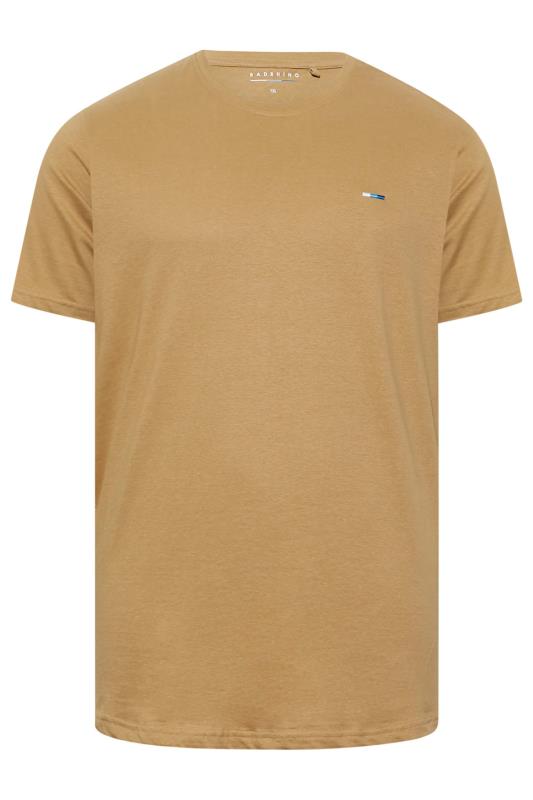 BadRhino Big & Tall Beige Brown Plain T-Shirt 3