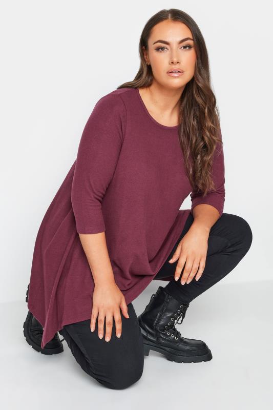 YOURS Plus Size Red Hanky Hem Tunic | Yours Clothing