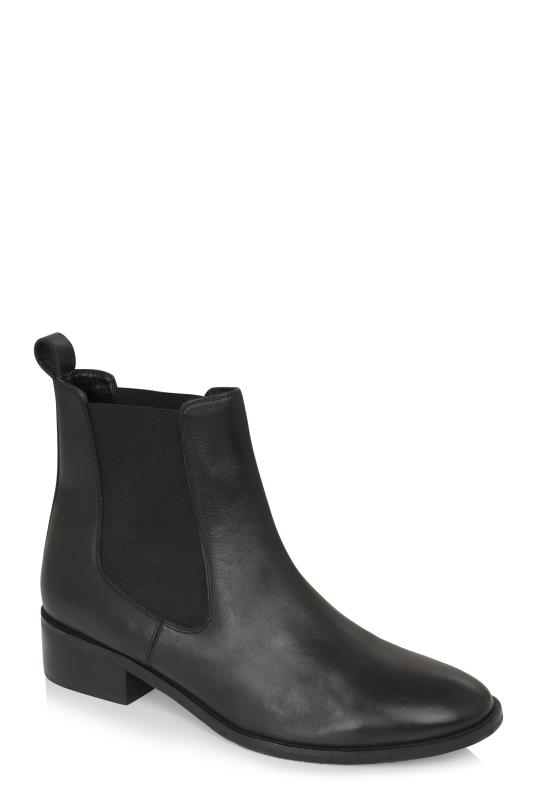 Black Gemma Leather Chelsea Boots | Long Tall Sally