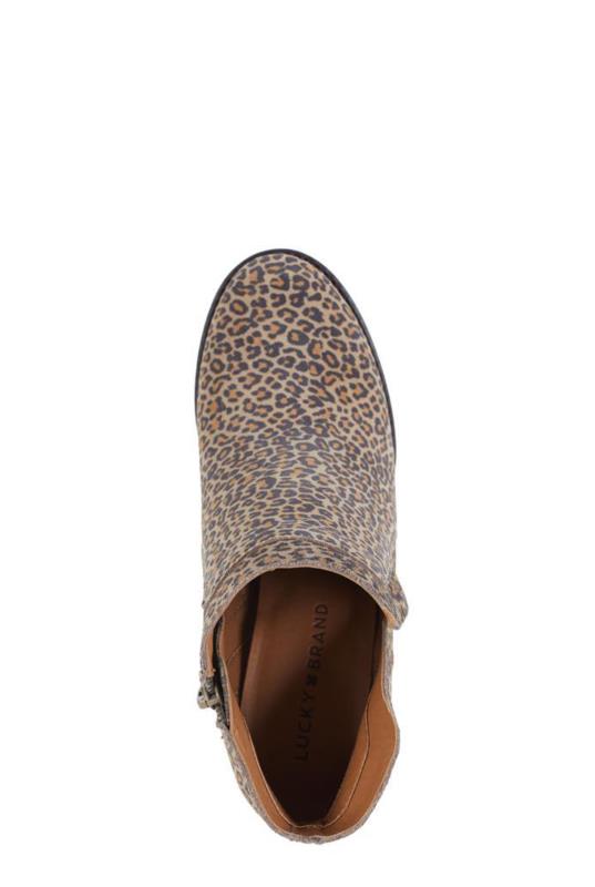 lucky brand leopard ankle boots