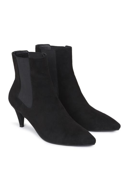Black Kitten Heel Ankle Boot | Long 