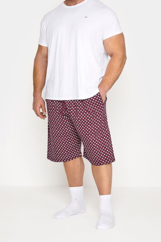 KAM Big & Tall Red 2 Pack Lounge Shorts 1