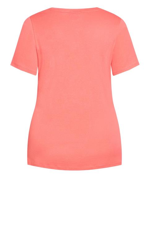 Evans Coral Orange V-Neck T-Shirt 6