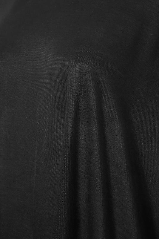 Curve Black Metallic Longline Dipped Hem T-Shirt 4