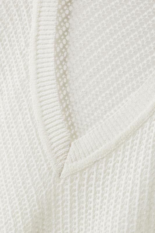 EVANS Plus Size White Tape Yarn Jumper | Evans  8