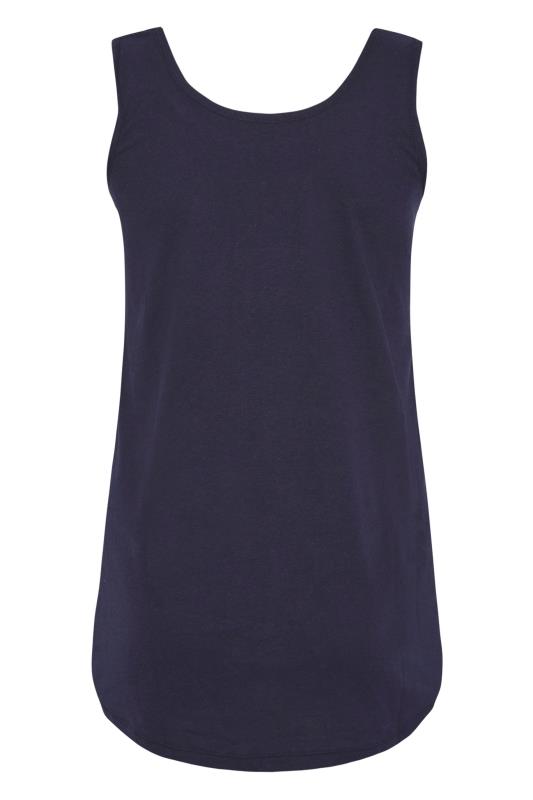 YOURS Curve Plus Size Navy Blue Basic Vest Top - Petite | Yours Clothing  6