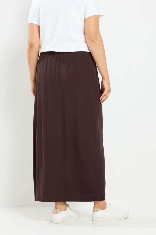 YOURS Plus Size Chocolate Brown Maxi Tube Skirt | Yours Clothing 2