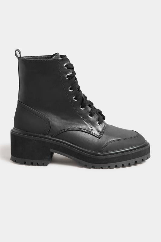 LTS Black Chunky Ankle Boots In Standard Fit | Long Tall Sally 3