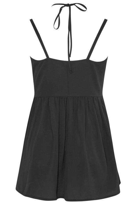 LIMITED COLLECTION Plus Size Black Strappy Halter Cami Top | Yours Clothing 7