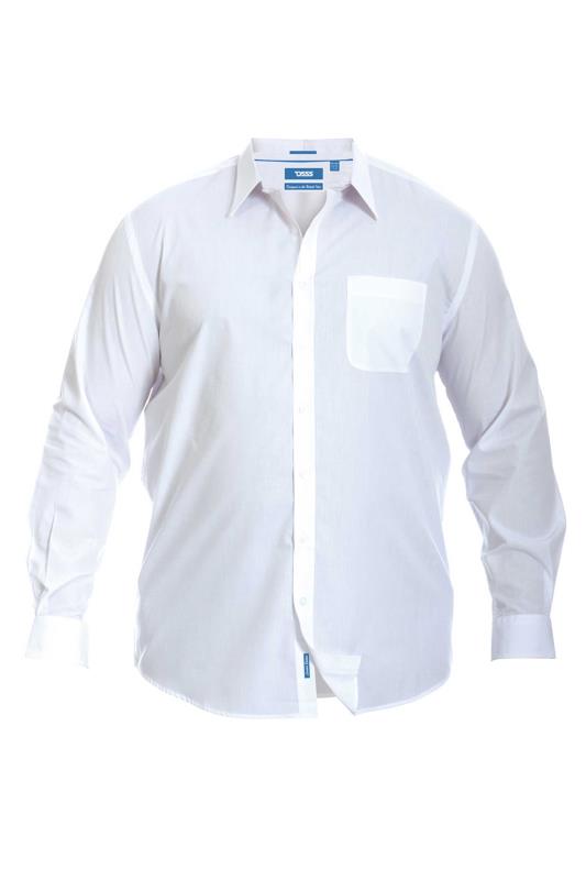 Men's  D555 White Basic Long Sleeve Shirt