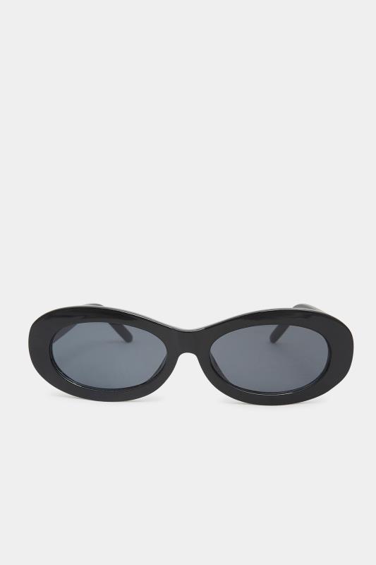 Black Oval Tinted Lens Sunglasses | Yours Clothing 3
