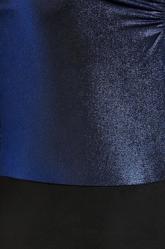 LIMITED COLLECTION Curve Cobalt Blue Foil Bodysuit | Yours Clothing 5