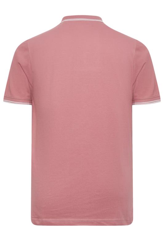BadRhino Big & Tall Pink Tipped Polo Shirt | BadRhino  5