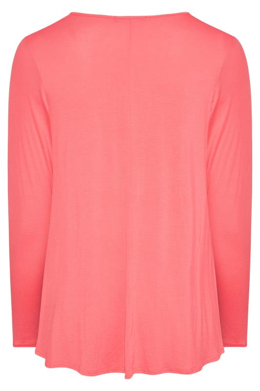 Plus Size LIMITED COLLECTION Bright Pink Long Sleeve Swing Top | Yours Clothing 6