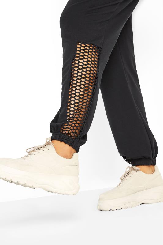 LIMITED COLLECTION Curve Black Fishnet Insert Joggers 3