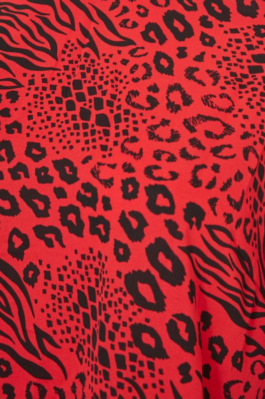 YOURS LONDON Red Mixed Animal Print Zip Blouse_S.jpg