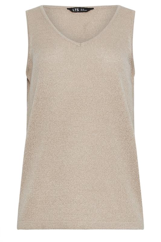 LTS Tall Women's Stone Brown Knitted Vest Top | Long Tall Sally 6