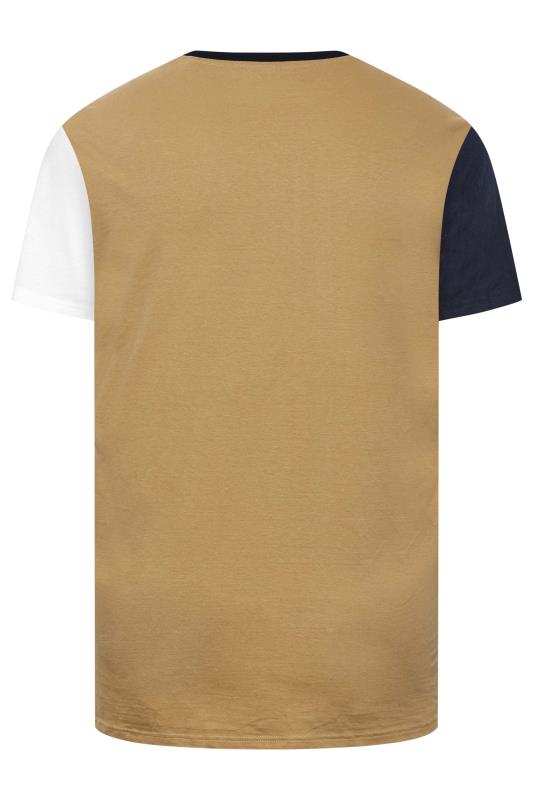 BadRhino Big & Tall Black & Brown Colour Block T-Shirt 2