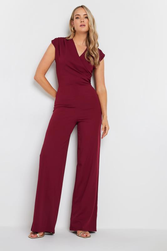 LTS Tall Burgundy Red Cross Over Jumpsuit | Long Tall Sally 2