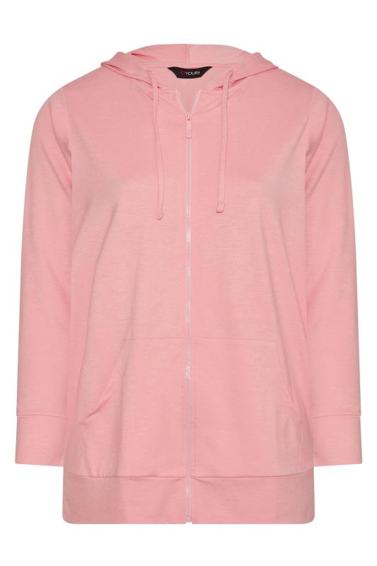 Plus Size Blush Pink Zip Through Hoodie | Yours Clothing 6