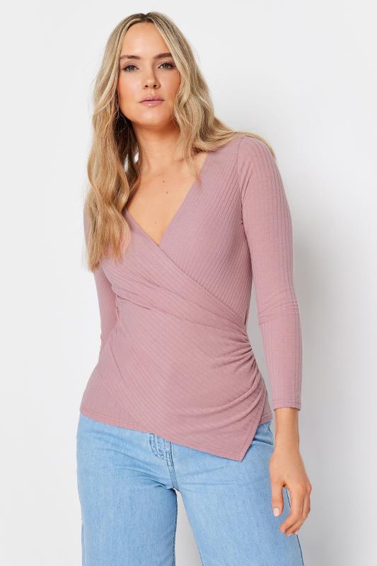  Grande Taille LTS Tall Pink Asymmetric Wrap Top