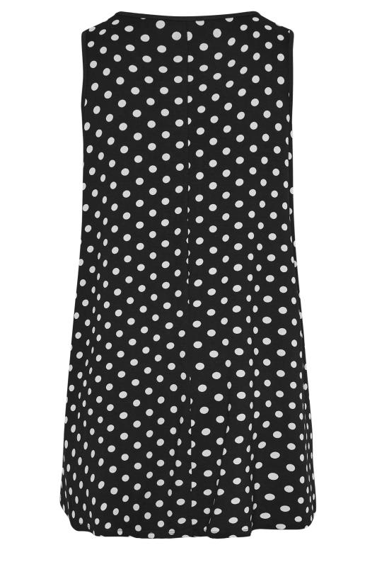 YOURS Curve Plus Size Black Polka Dot Print Back Vest Top | Yours Clothing  7