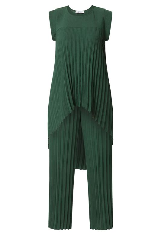 YOURS LONDON Plus Size Green Pleated Set | Yours Clothing 6