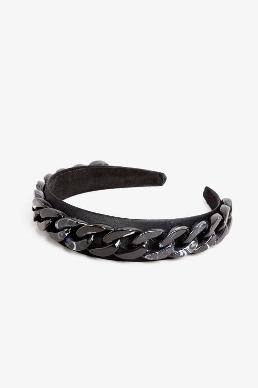 Black Chunky Chain Headband | Yours Clothing 3