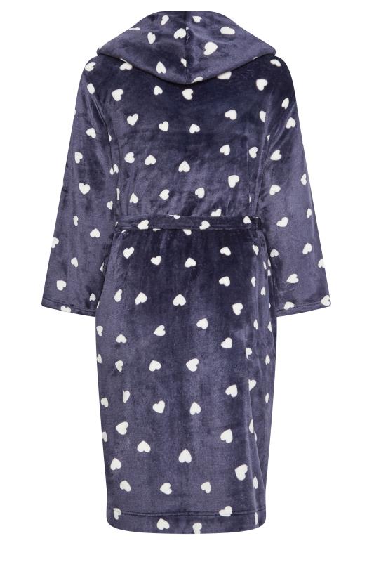 YOURS Plus Size Purple Heart Print Dressing Gown | Yours Clothing 11