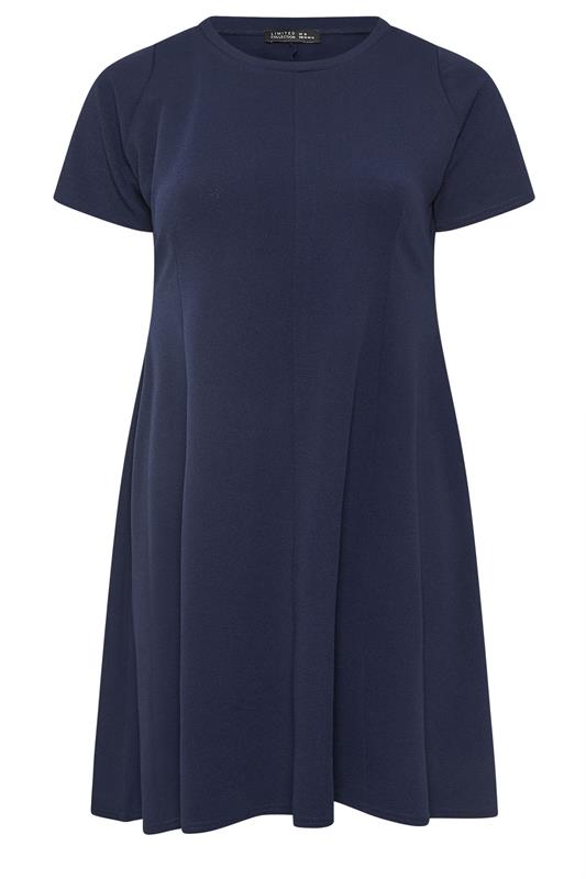 LIMITED COLLECTION Plus Size Navy Blue  Skater Pleat Dress | Yours Clothing 5