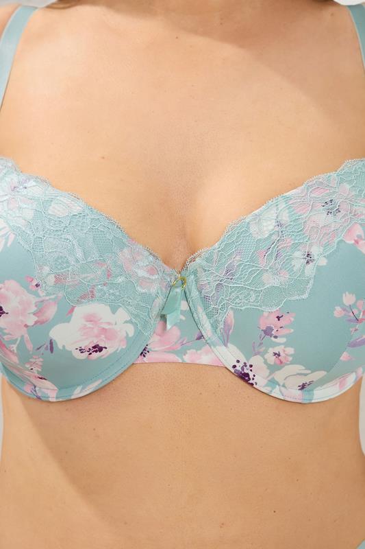 YOURSET 2 PACK Plus Size Green Floral Print T-Shirt Bras | Yours Clothing 7