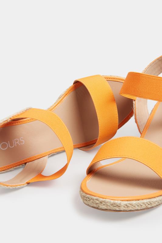 Orange Espadrille Wedges In Wide E Fit & Extra Wide EEE Fit | Yours Clothing 4