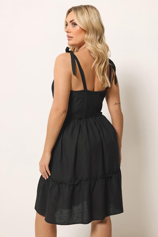 YOURS Plus Size Black Linen Smock Dress | Yours Clothing 2
