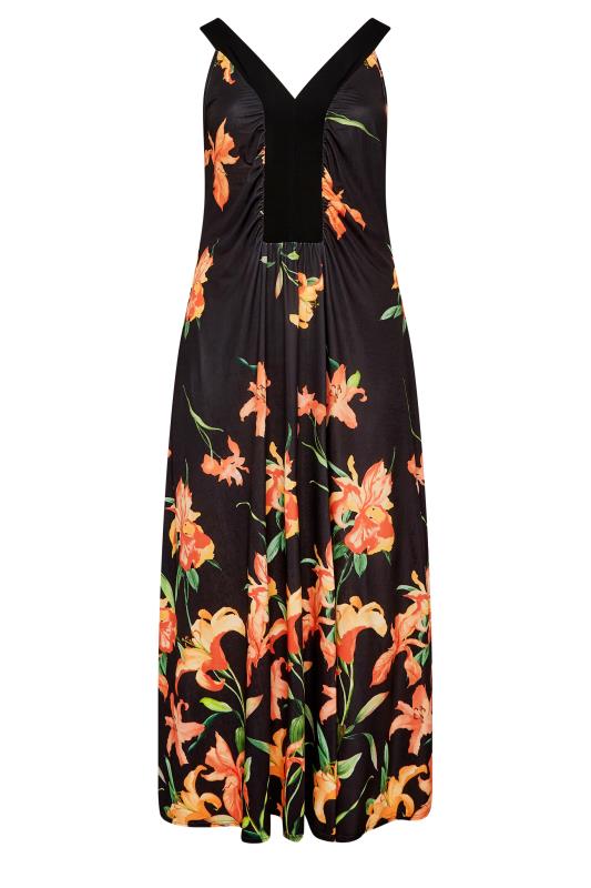 YOURS LONDON Curve Plus Size Black Floral Maxi Dress | Yours Clothing  6