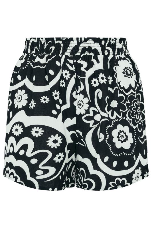LIMITED COLLECTION Plus Size Black Floral Print Shorts | Yours Clothing 5